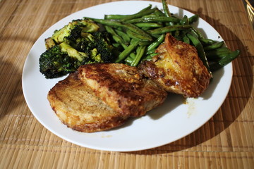 pork steak with vegetables