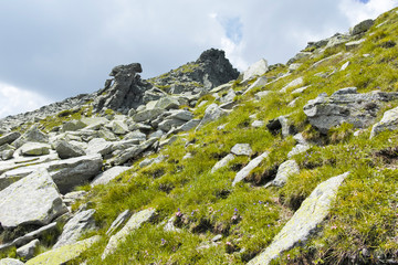 Landscape from trail from Scary lake to Kupens peaks, Rila Mountain, Bulgaria