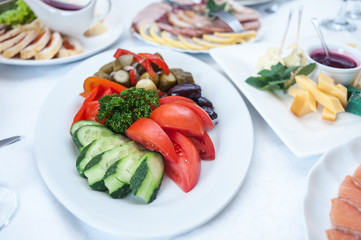 Festive table for celebration. European cuisine