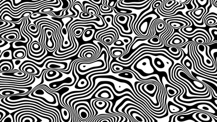 Caustics distortion line art vector background. Minimalistic wave concept. Optical illusion. Abstract futuristic background with zebra stripes. Twisted surface. Ripples.