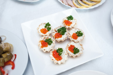 Festive table for celebration. European cuisine