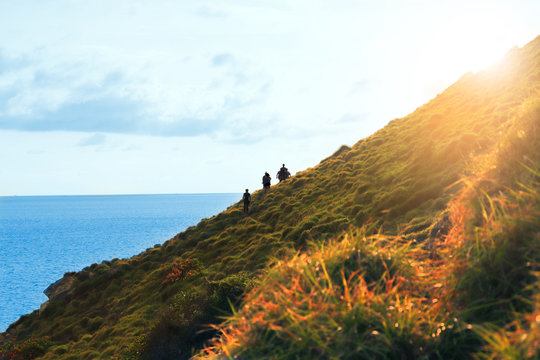 view of mountains and sea at Krating cape Phuket Thailand