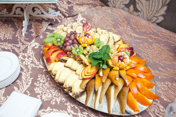 Sweet table at the wedding. Decoration trends.