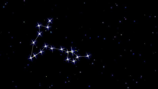 Zodiac constellation Pisces, stars on a black background, starry sky