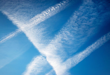 Smudges of Chemtrail in the blue sky