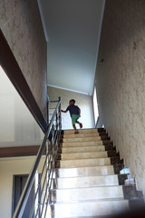 Child climbing stairway