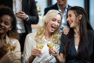 Celebrate success with colleagues. Business celebration party