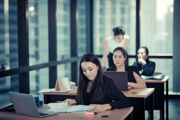 smart worker women in black suit, business women