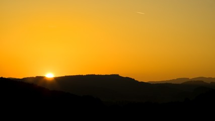 sunset in the mountains