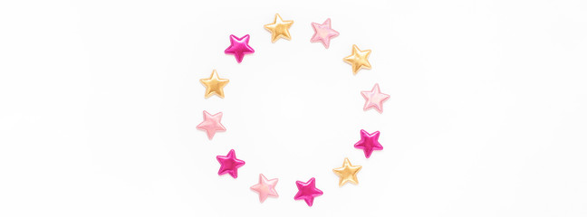 Decorative stars round wreath frame