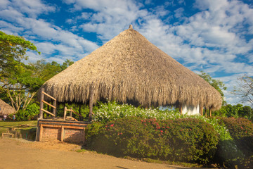 Traditional house with indigenous thatched roof