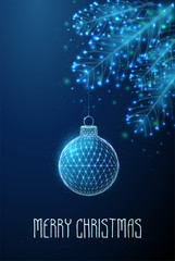 Abstract christmas toy. Low poly style design.