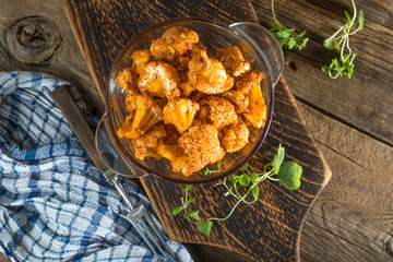 Cauliflower rosettes in a herbal marinade.