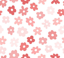 Vector floral seamless pattern. Hand drawn flowers illustration. Repeatable background.