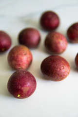 Passion Fruit closeup exotic (Maracuja ,granadilla,Maracuya ,Parcha ,Passiflora edulis ) macro...
