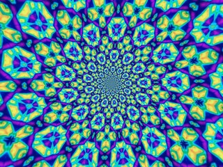 Colorful digital graphic kaleidoscope symmetry mandala style in laser light trial pattern, Tie Dye , spiderweb art abstract background for art projects, banner, business,   card, 3D, template