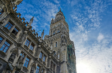 Fototapeta premium The New Town Hall located in the Marienplatz in Munich, Germany