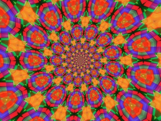 Colorful digital graphic kaleidoscope symmetry mandala style in laser light trial pattern, Tie Dye , spiderweb art abstract background for art projects, banner, business,   card, 3D, template