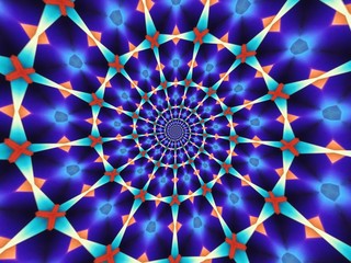 Colorful digital graphic kaleidoscope symmetry mandala style in laser light trial pattern, Tie Dye , spiderweb art abstract background for art projects, banner, business,   card, 3D, template