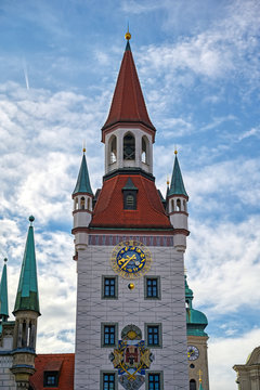 The Old Town Hall located in the Marienplatz in Munich, Germany.