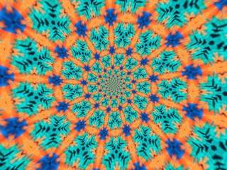 Colorful digital graphic kaleidoscope symmetry mandala style in laser light trial pattern, Tie Dye , spiderweb art abstract background for art projects, banner, business,   card, 3D, template