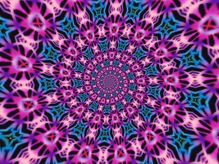 Colorful digital graphic kaleidoscope symmetry mandala style in laser light trial pattern, Tie Dye , spiderweb art abstract background for art projects, banner, business,   card, 3D, template