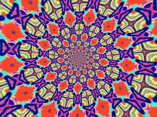 Colorful digital graphic kaleidoscope symmetry mandala style in laser light trial pattern, Tie Dye , spiderweb art abstract background for art projects, banner, business,   card, 3D, template