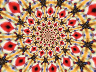 Colorful digital graphic kaleidoscope symmetry mandala style in laser light trial pattern, Tie Dye , spiderweb art abstract background for art projects, banner, business,   card, 3D, template