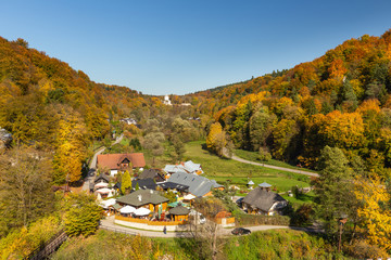 Fototapeta na wymiar Ojcow National Park in fall colors / Poland near the Krakow