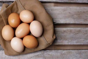 Hen organic eggs. Heathy eating ingredients from domestic chicken.