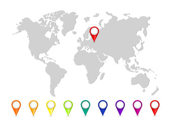 Fototapeta na wymiar Color world map vector modern.
