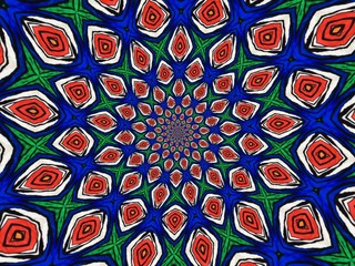 Colorful digital graphic kaleidoscope symmetry mandala style in laser light trial pattern, Tie Dye , spiderweb art abstract background for art projects, banner, business,   card, 3D, template