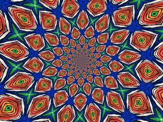 Colorful digital graphic kaleidoscope symmetry mandala style in laser light trial pattern, Tie Dye , spiderweb art abstract background for art projects, banner, business,   card, 3D, template