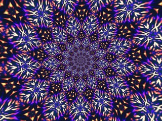 Colorful digital graphic kaleidoscope symmetry mandala style in laser light trial pattern, Tie Dye , spiderweb art abstract background for art projects, banner, business,   card, 3D, template