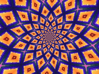 Colorful digital graphic kaleidoscope symmetry mandala style in laser light trial pattern, Tie Dye , spiderweb art abstract background for art projects, banner, business,   card, 3D, template