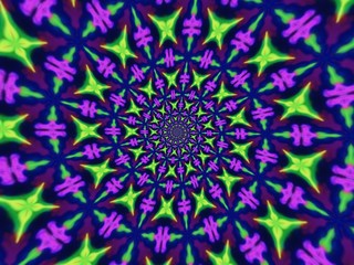 Colorful digital graphic kaleidoscope symmetry mandala style in laser light trial pattern, Tie Dye , spiderweb art abstract background for art projects, banner, business,   card, 3D, template