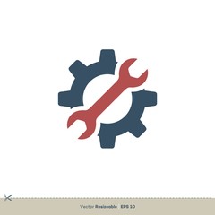 Fototapeta na wymiar Wrench and Gear Vector logo Template Illustration Design. Vector EPS 10.