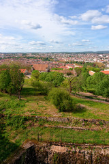 Cityscape and landscape with ruins of Citadel of Besancon