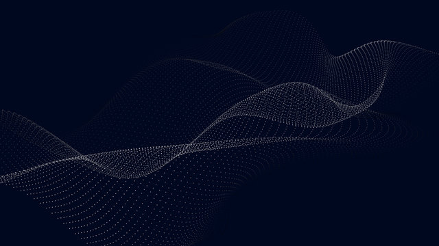 Abstract digital wave of particles. Futuristic point wave. Technology background vector. Vector illustration