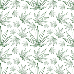 Cannabis leaf pattern vector illustration 