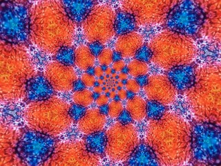 Colorful digital graphic kaleidoscope symmetry mandala style in laser light trial pattern, Tie Dye , spiderweb art abstract background for art projects, banner, business,   card, 3D, template