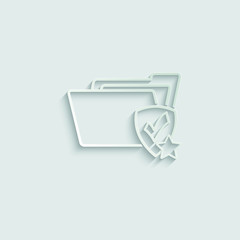  folder icon. protect folder icon, data protect icon paper with shadow 