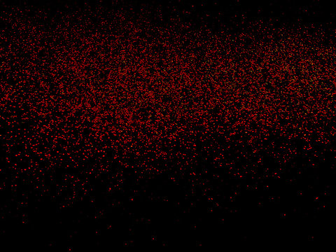 Abstract Red Glitter Light On Black Background.  Concept For Galaxy, Celebration, Christmas, And New Year Background.