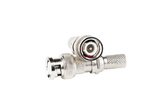 cctv bnc plug isolated on a white background.