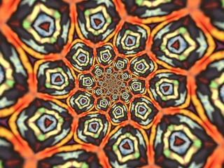 Colorful digital graphic kaleidoscope symmetry mandala style in laser light trial pattern, Tie Dye , spiderweb art abstract background for art projects, banner, business,   card, 3D, template