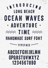  Original Handmade Textured Font. Retro Typeface. Vector Illustration. - obrazy, fototapety, plakaty