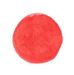 Big red grunge circle on old vintage background. Sealed with decorative stamps. Stylized symbol of...