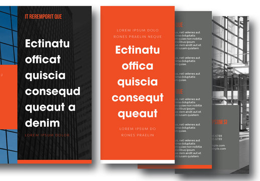 Flyer Layout Set with Orange Accents