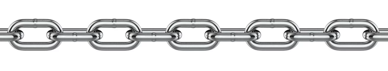 Foto op Plexiglas Metal chain links. 3d rendering illustration isolated on white background. © www3d