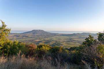 Badacsony view from the St. George mountain at lake Balaton.